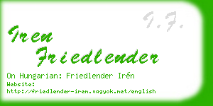 iren friedlender business card